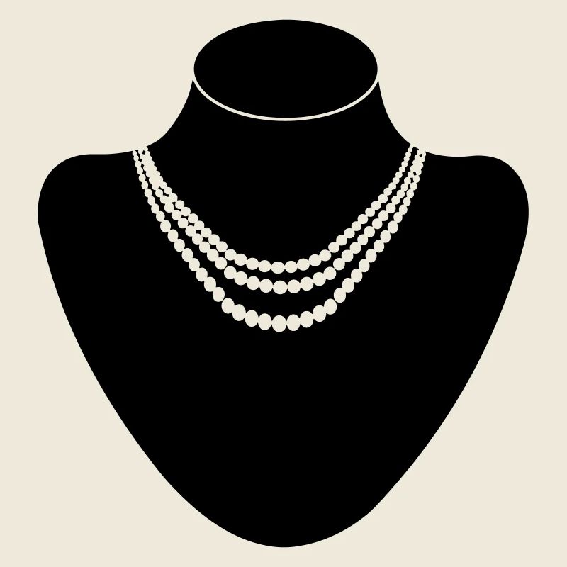 Support col bijoutier avec collier perles