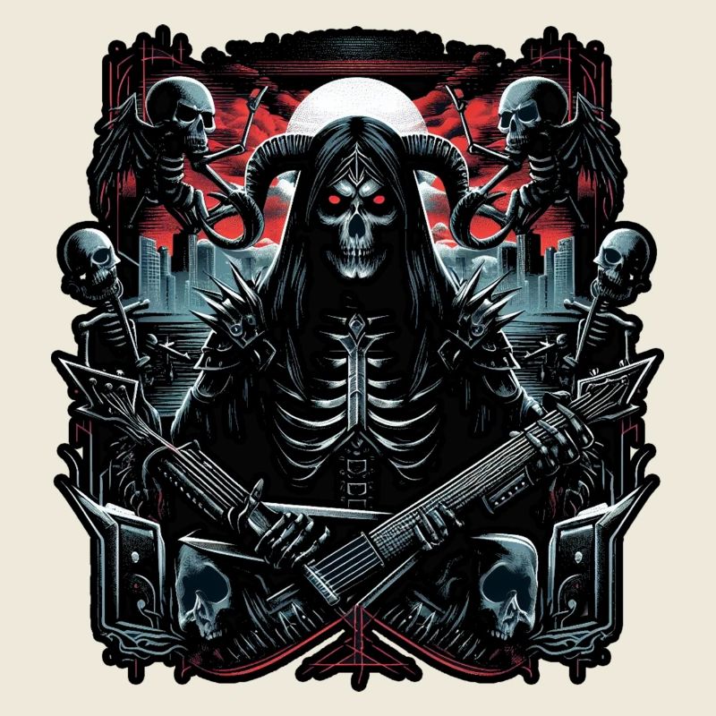 Tod mit Sensenmann Gitarre