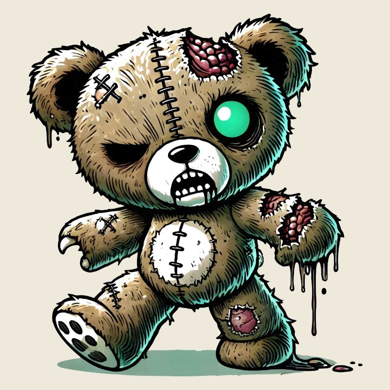 Creepy Zombie Teddy for Halloween Fun
