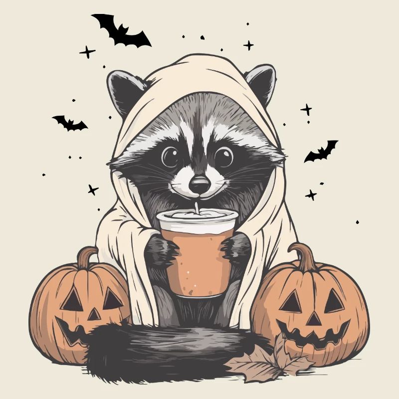 Halloween Pullover, Waschbär Halloween, Geschenk