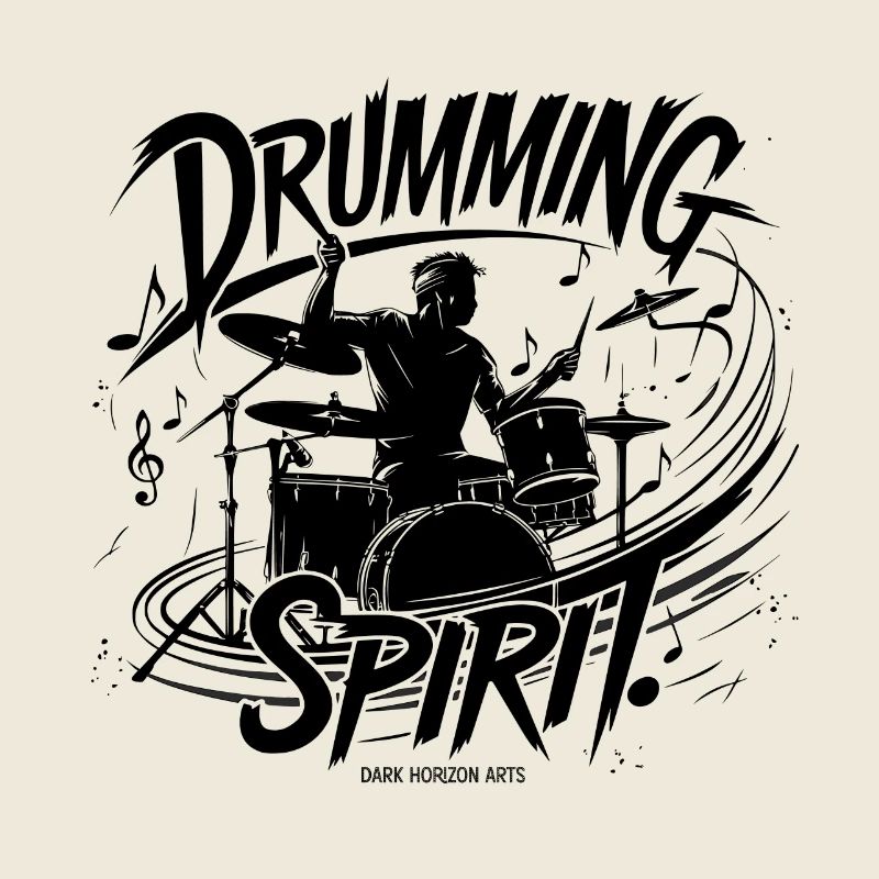 Drumming Spirit - Dynamic Blackwork Art