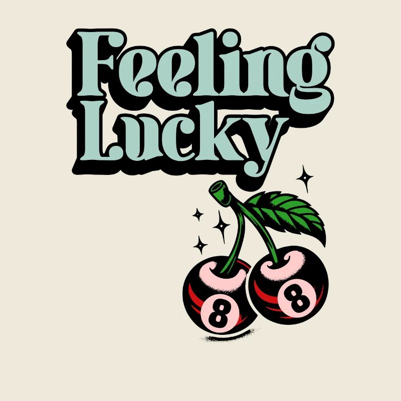 Lucky Cherries Feeling Lucky Luck in a retro look