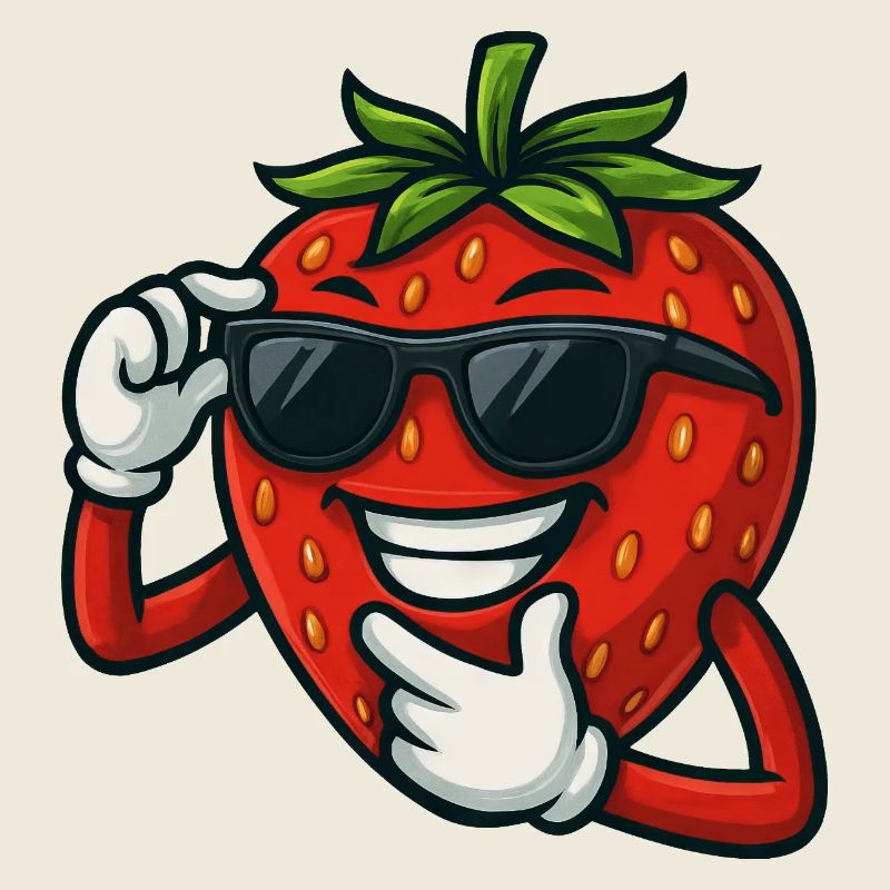 Cool strawberry casual with sunglasses joy