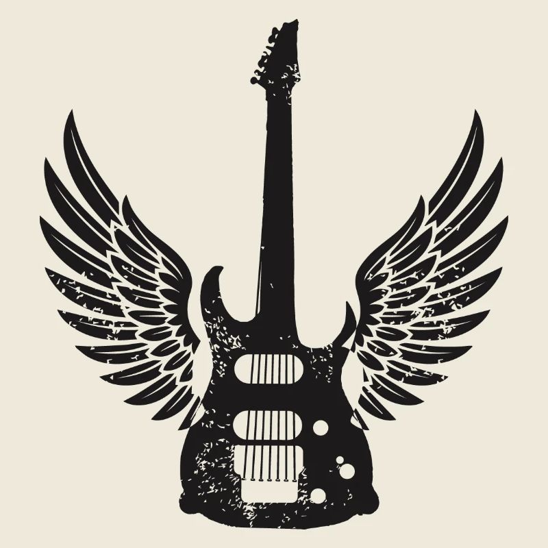 Guitare avec design d’ailes