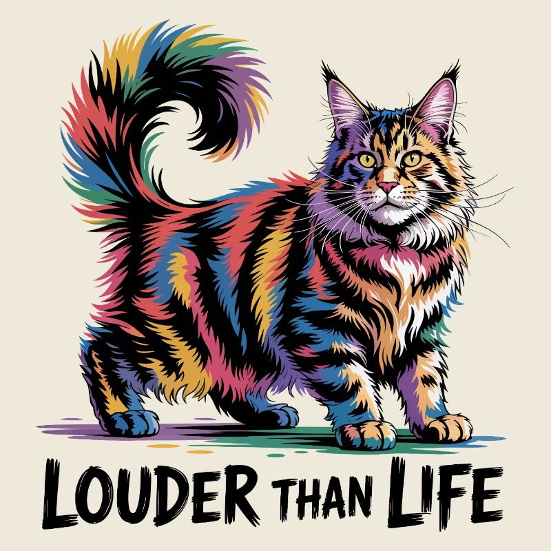 Bunte Regenbogen-Katzenkunst