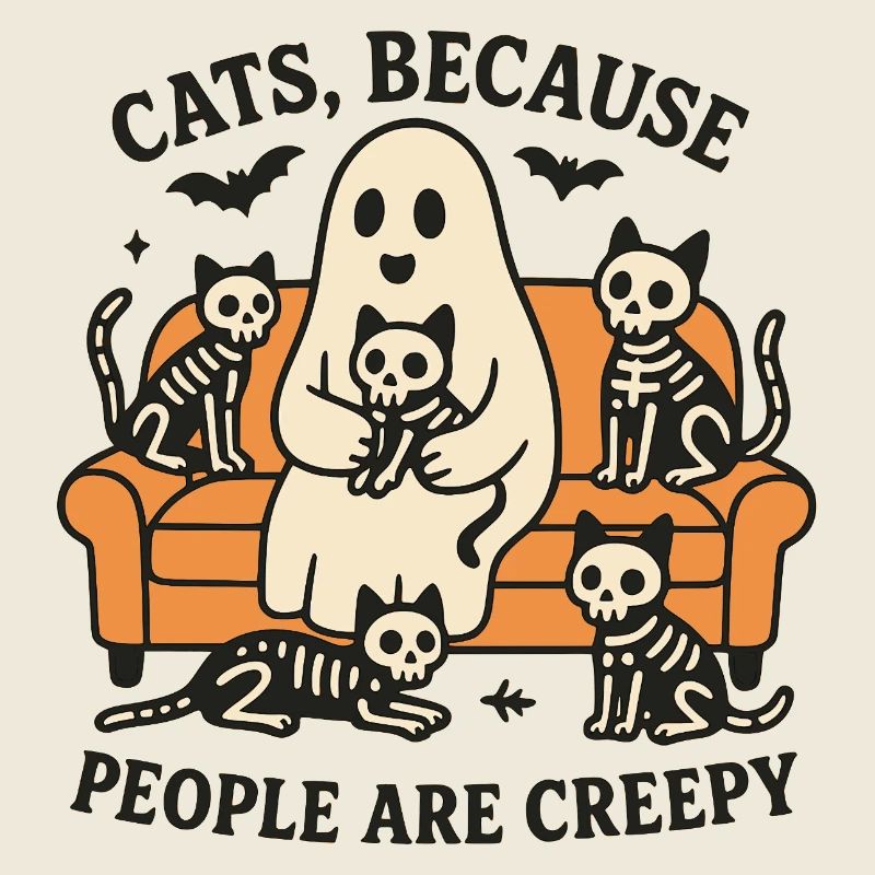 Les chats parce que les gens sont effrayants – Halloween Ghost