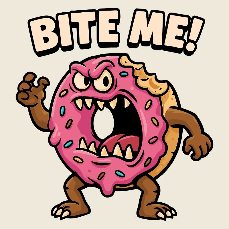 Conception agressive de monstre de beignet