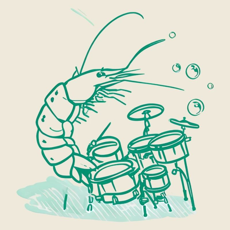 Drums Funny Shrimp Music Gift