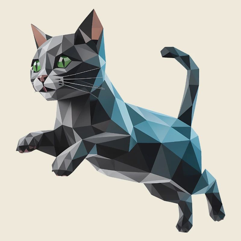 Chaton - Cool Low Poly Logo