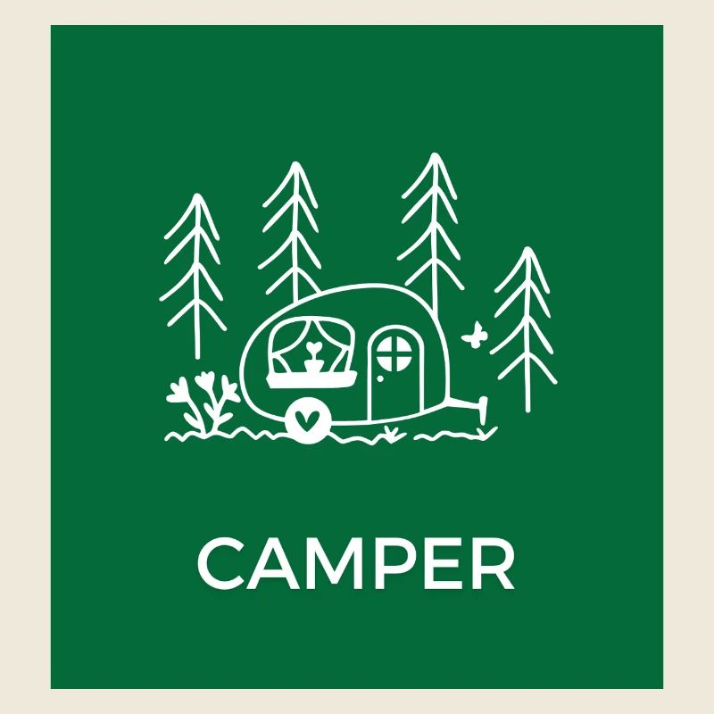 Forest Camping Sketch Tent Camper