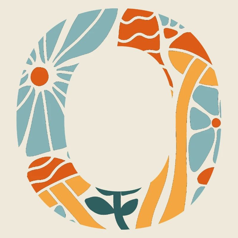 Letter o groovy Blumen Geschenkidee