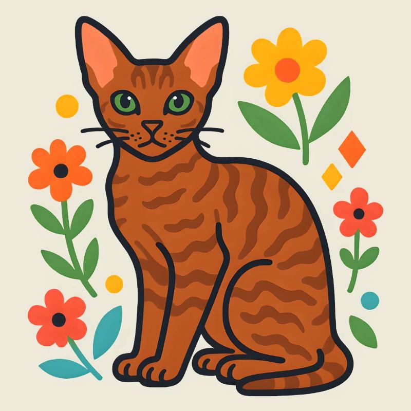 Le chat de Devon Rex dans la parade florale