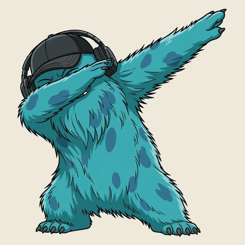 Tupfender Monster Fluffonster Fluffo tanzt