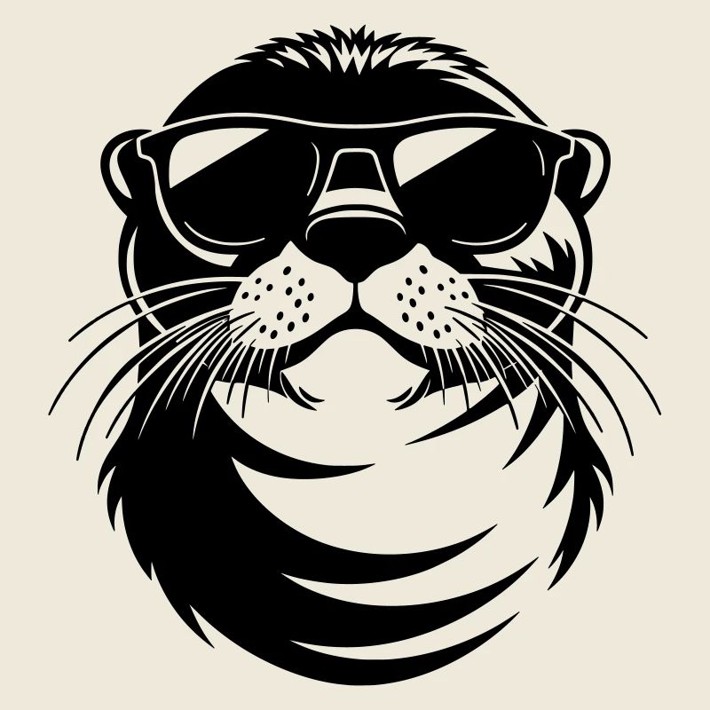 Cool otter with sunglasses