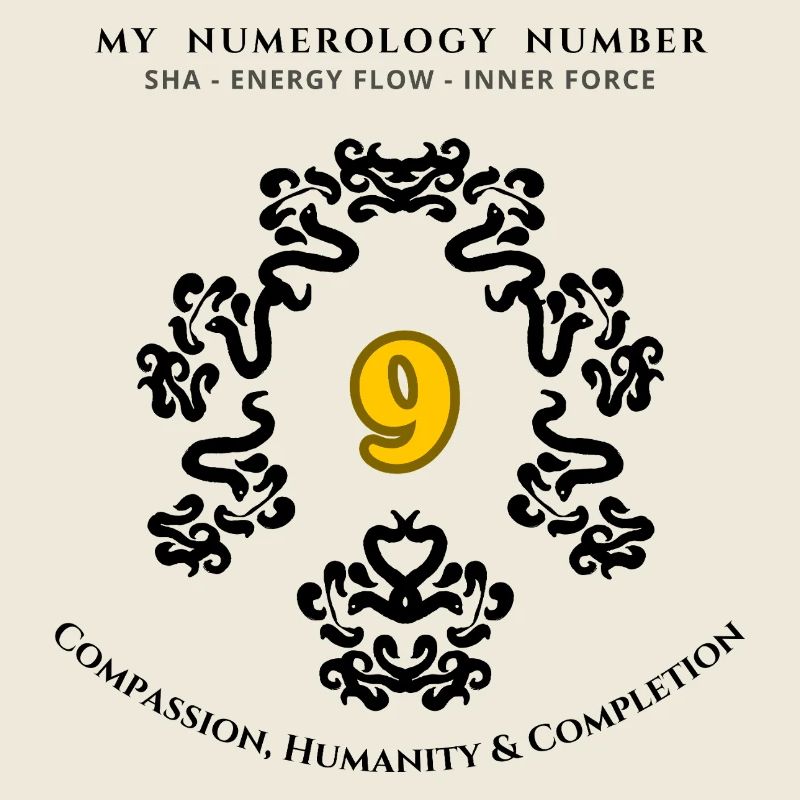 Numéro 9 Symbole de la compassion et de l’humanité