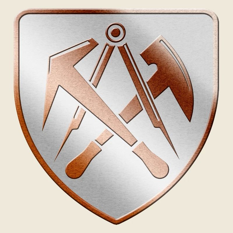 Dachdecker Wappen Schild in 3D