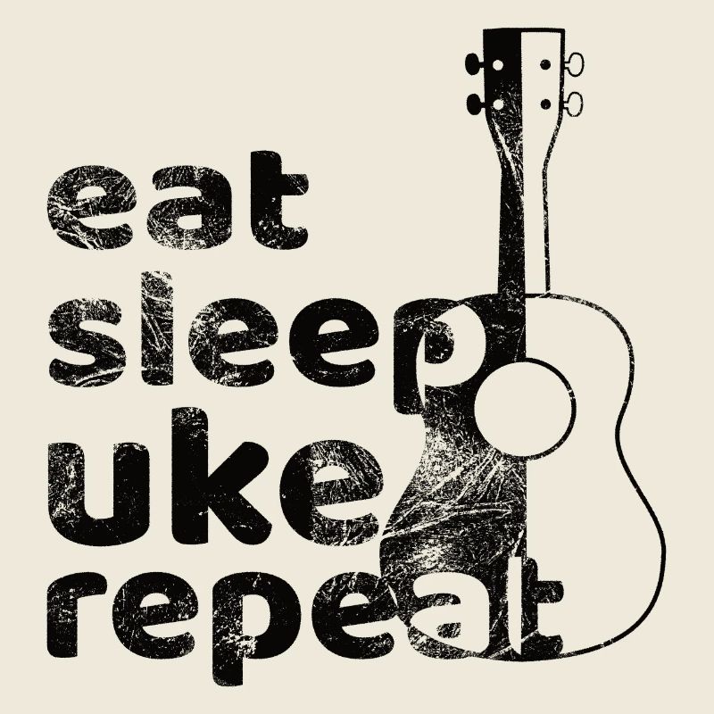 eat sleep uke repeat! schwarz