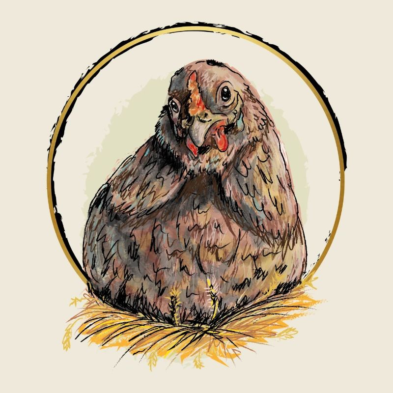 Henne im Goldenem Nest