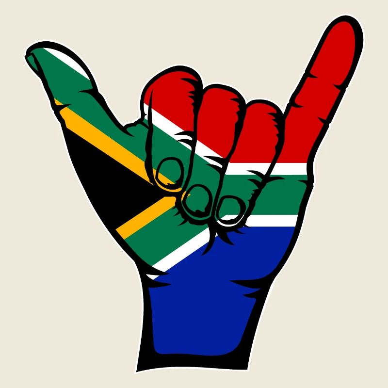 Südafrika Flagge Surfing Symbol
