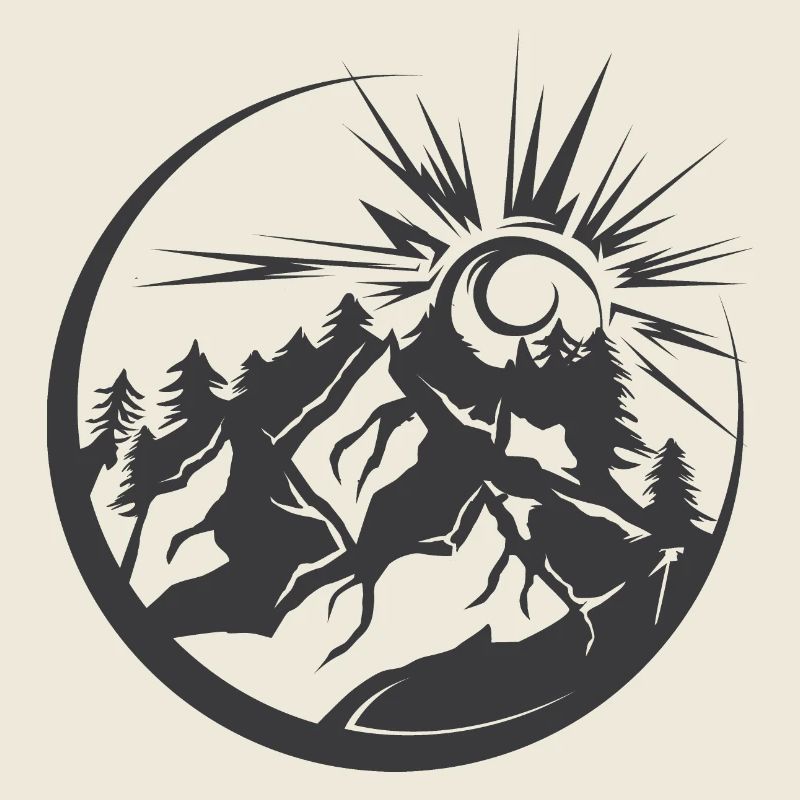 Mountains Outdoor Nature Forest Landscape Graphic Logo