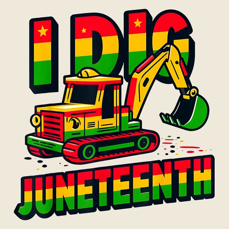I Dig Juneteenth Fists Tractor Construction Truck