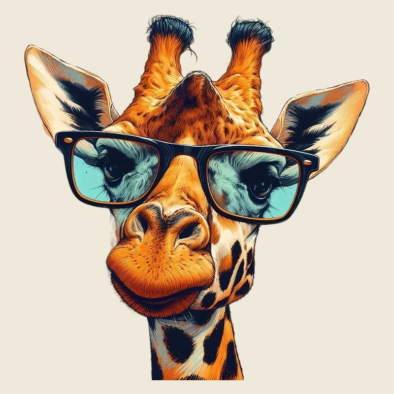 Giraffe mit Brille