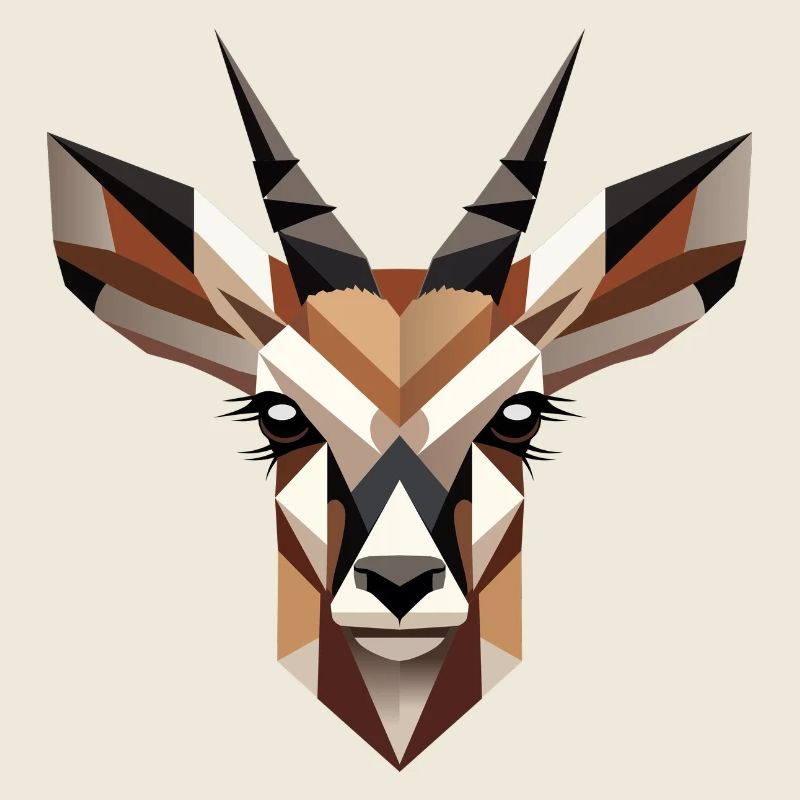 Geometric antelope head – elegance and wilderness