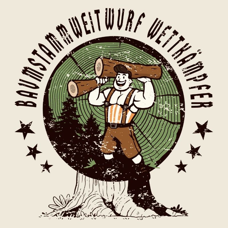 Tree trunk throwing competitors