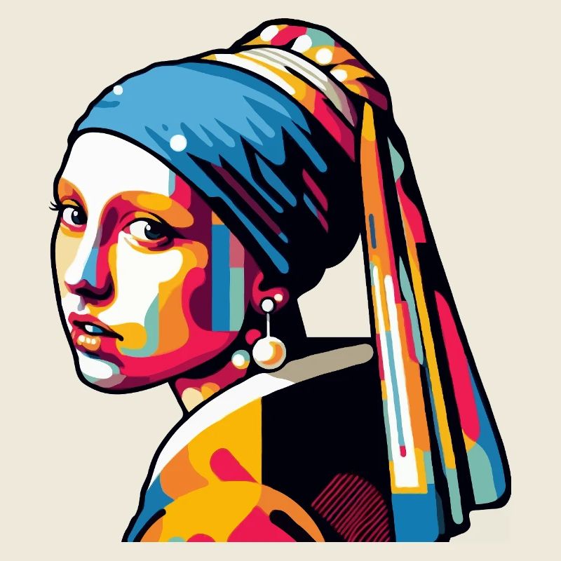 Fille avec une perle boucle d’oreille moderne