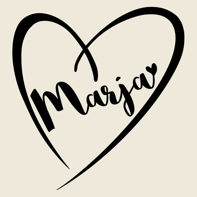 Marja surname first name in heart frame