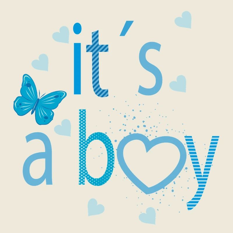 It's a Boy – Cheerful typography with a heart