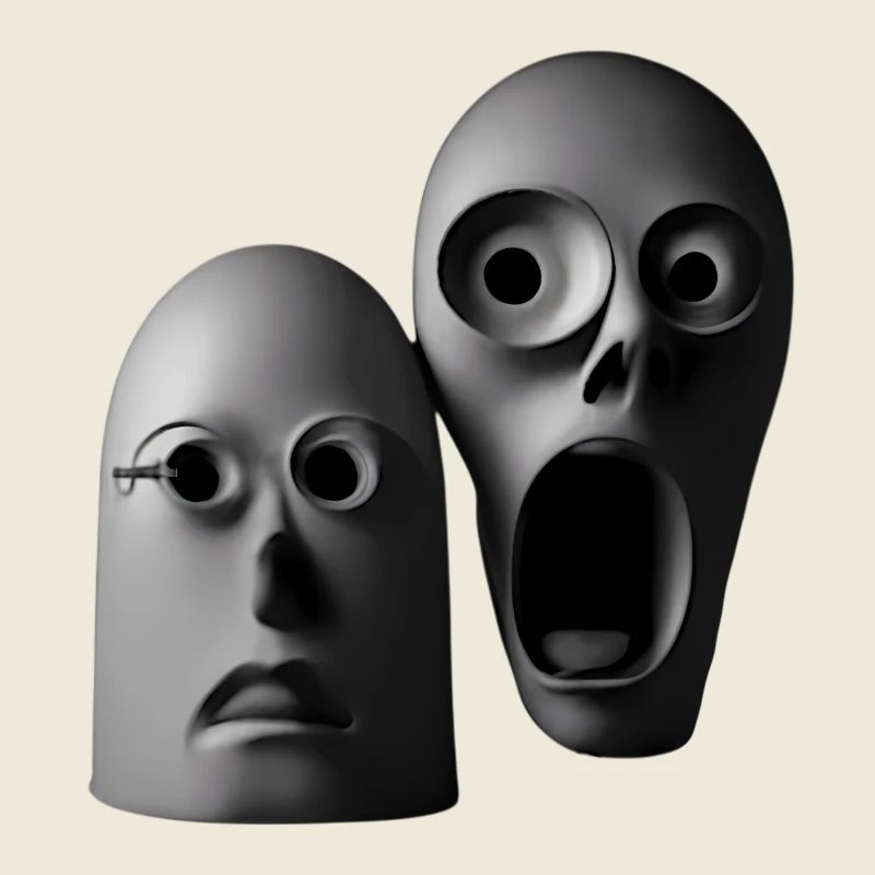 Expressive Skull Mask Illustration