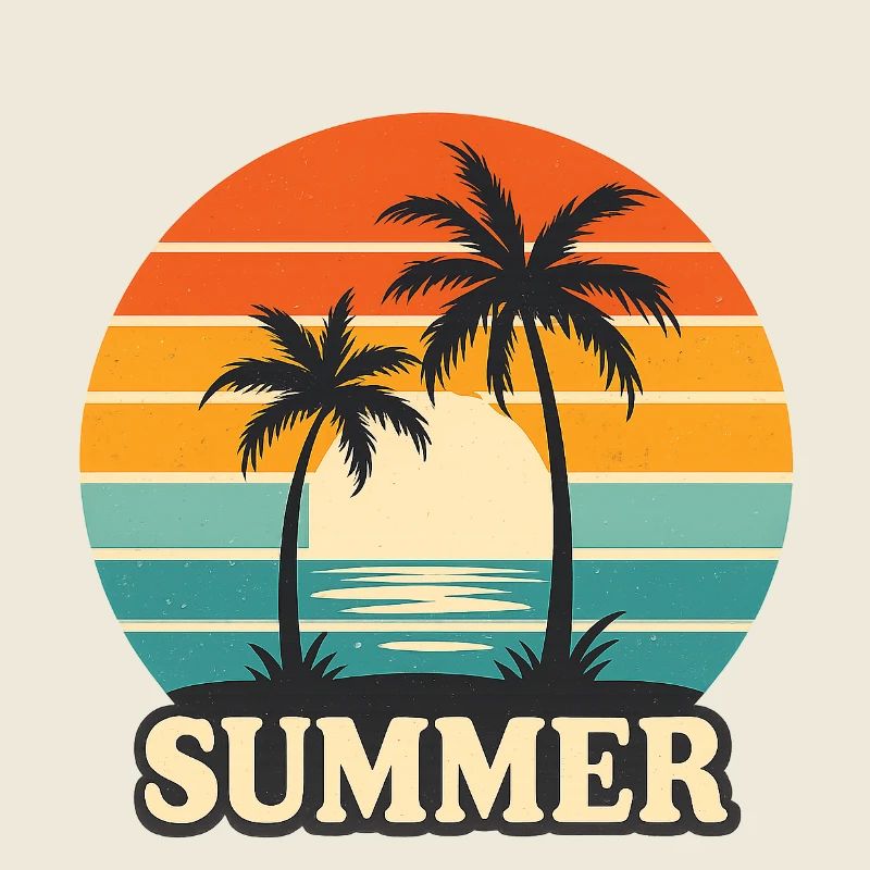 Tropic Vibes – Coucher de soleil d’été rétro