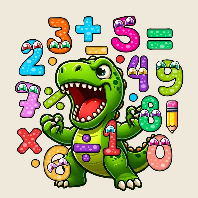 Number Day Playful Dinosaur Maths Design