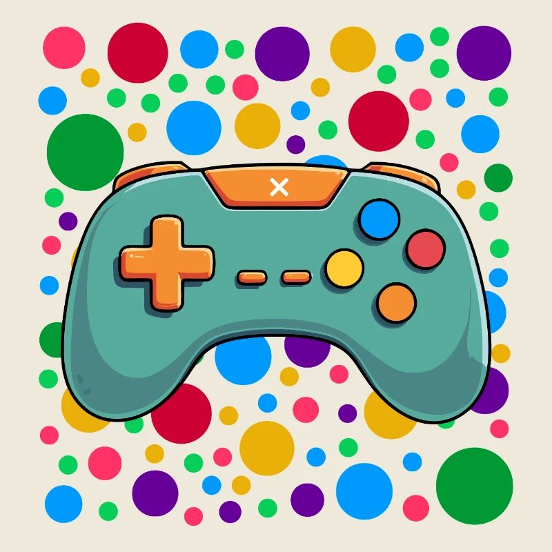 Colourful Gaming Controller Spotty Dotted Gaming