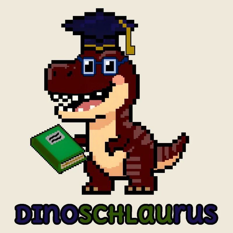 DinoSCHLAUrus - Pixel Art Dinosaurier mit Buch 🦖