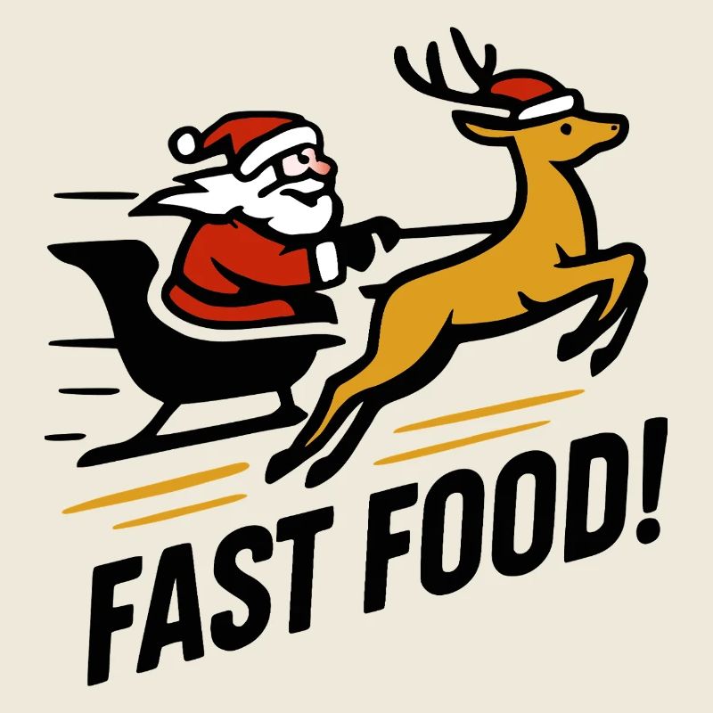 Renne du Père Noël - Conception amusante de restauration rapide