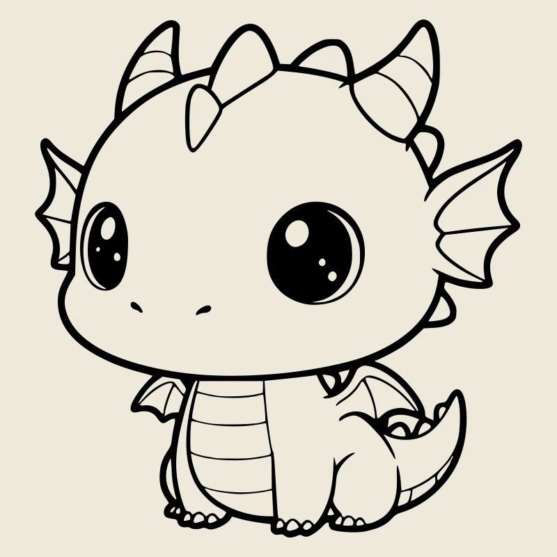 Mignon bébé dragon | Vecteur kawaii et câlin