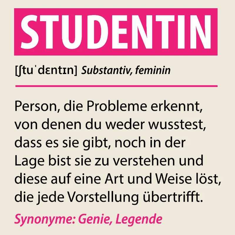 Studentin Lustige Definition Spruch Geschenk