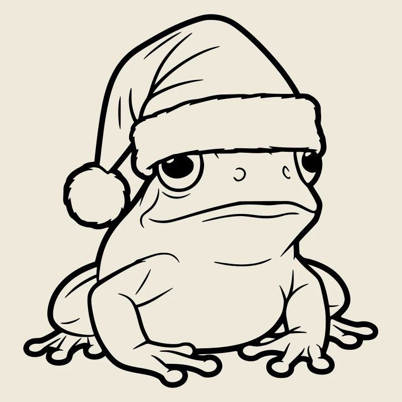 Funny Christmas frog with cap