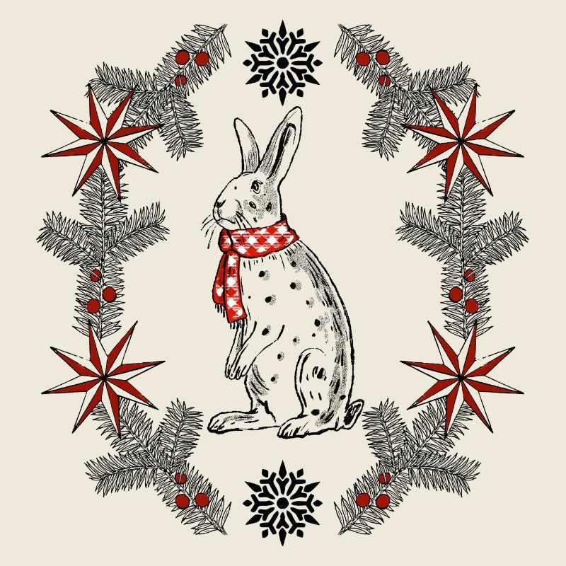 Winter bunny in a festive setting