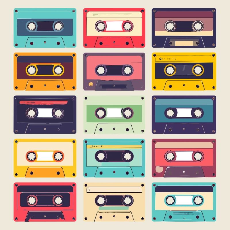 Cassettes Pop Art Pattern
