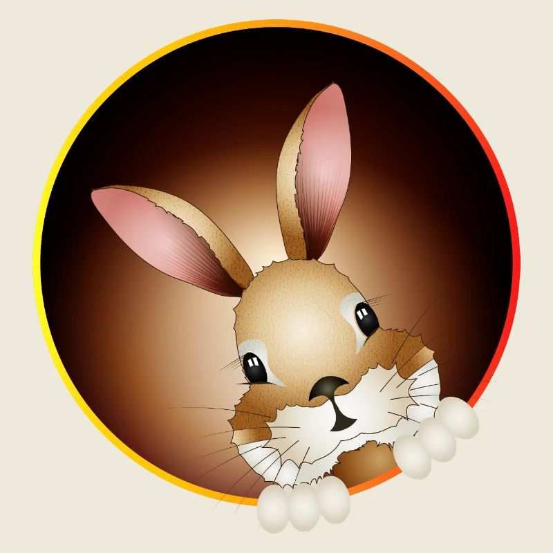Neugieriger Hase schaut aus dem Hasenbau