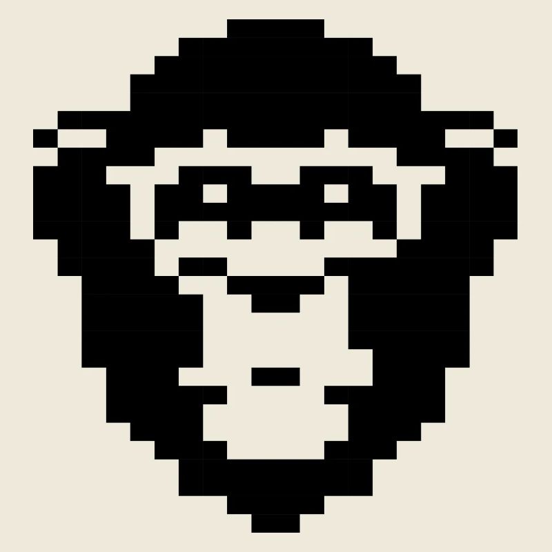 pixelated monkey face design