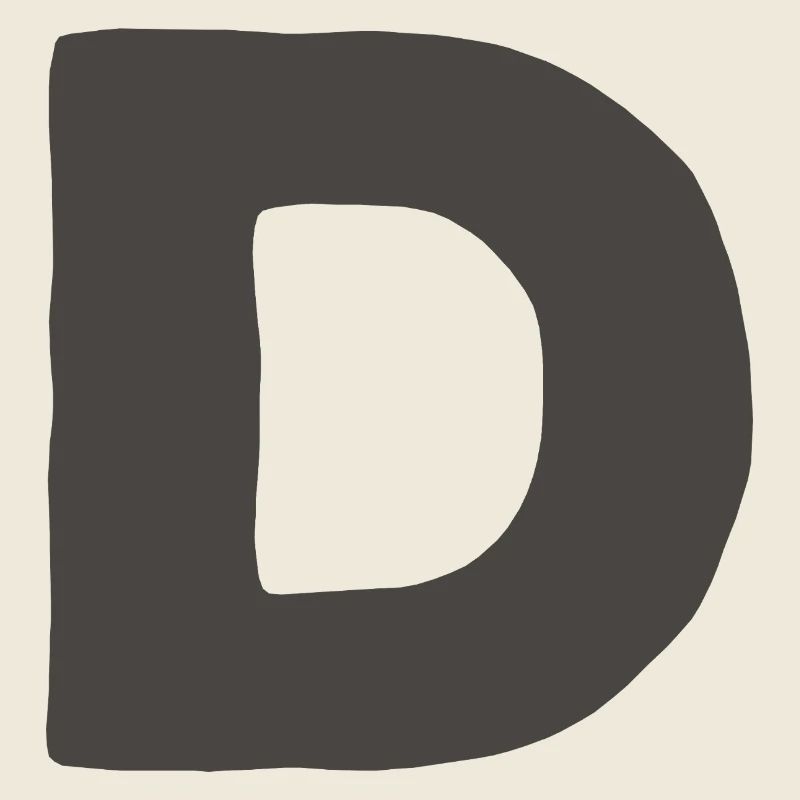 Minimalbuchstabe D Fett Monogramm-Typografie