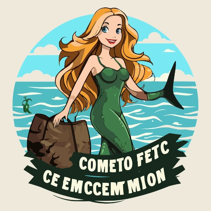 Nymphe de la mer en vert