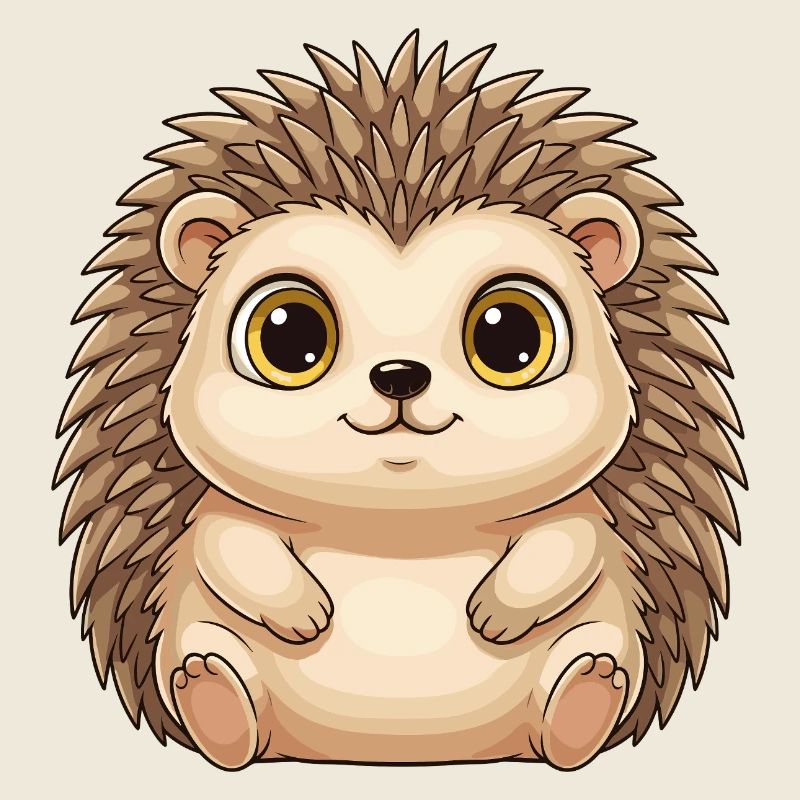 Niedlicher Igel – Kawaii Stil mit großen Augen