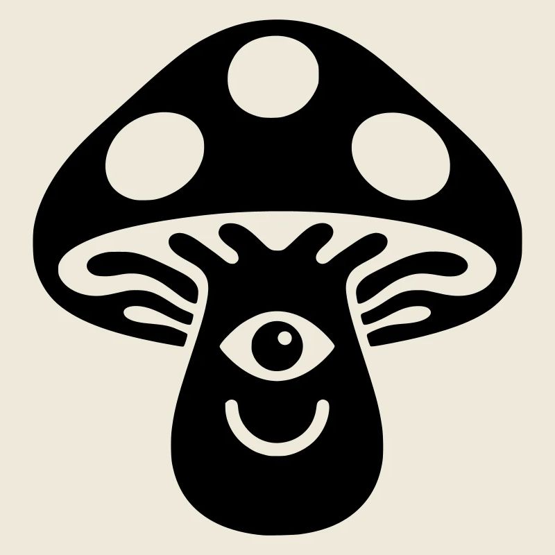 Psychedelischer Pilz mit Auge Motiv