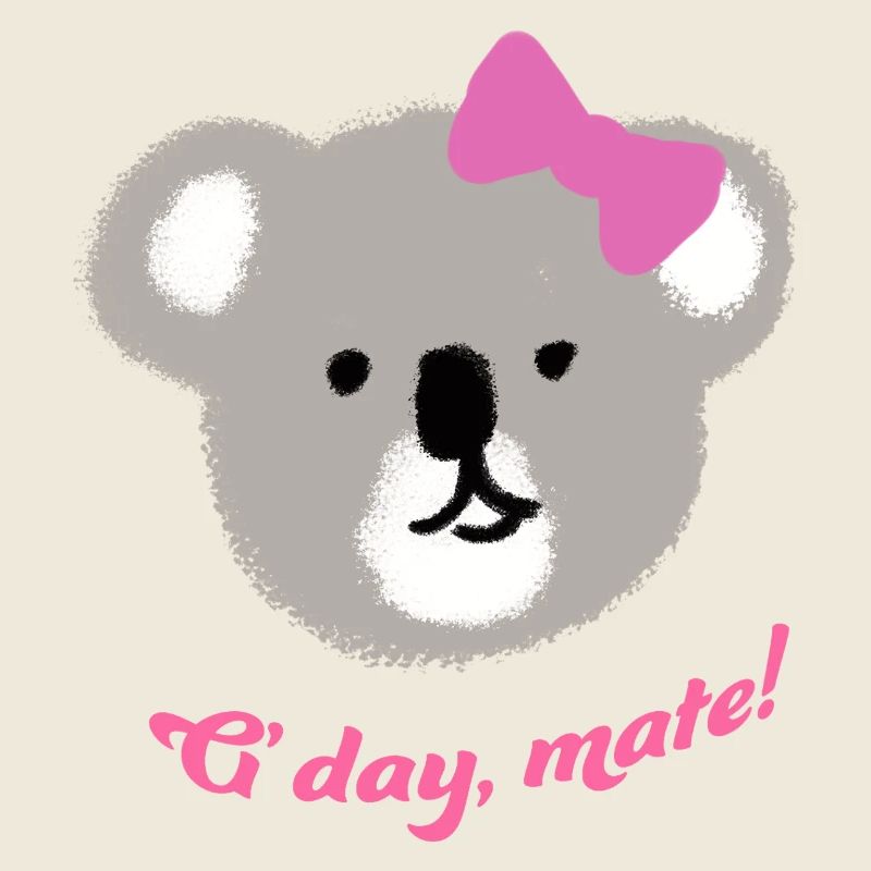 Koala Mignon en Dessin à la Main Design G'day Mate
