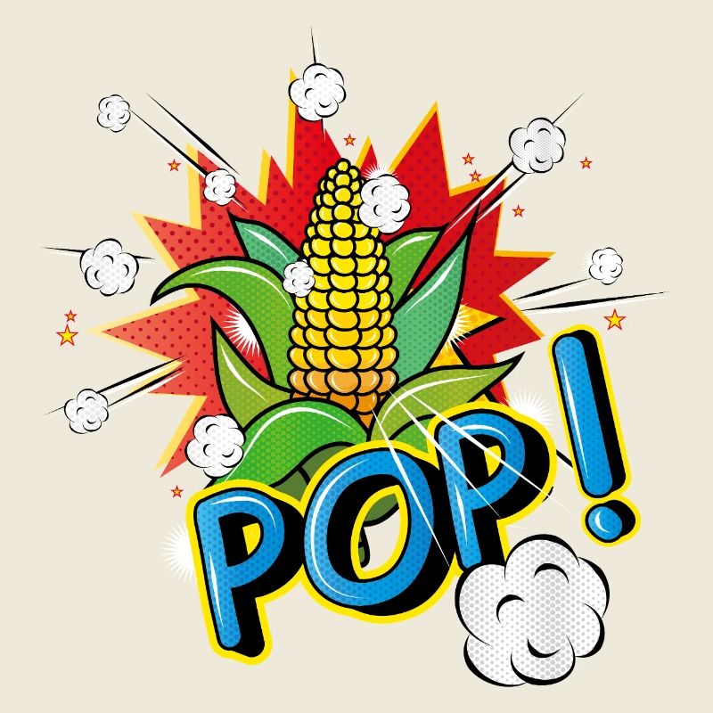 Maïs en épi de style pop art avec effet pop-corn